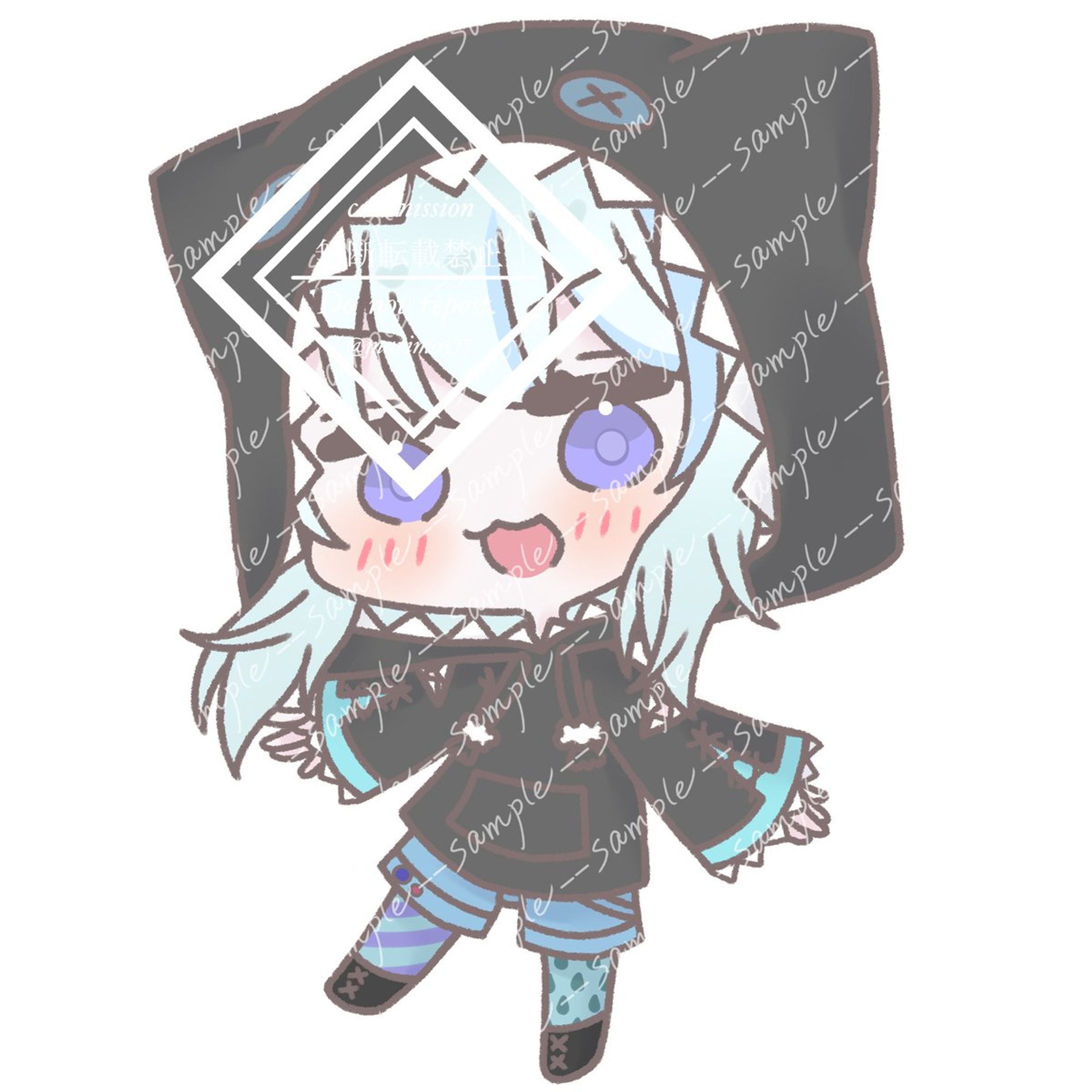 可愛いフードの女の子(お仕事絵)-1