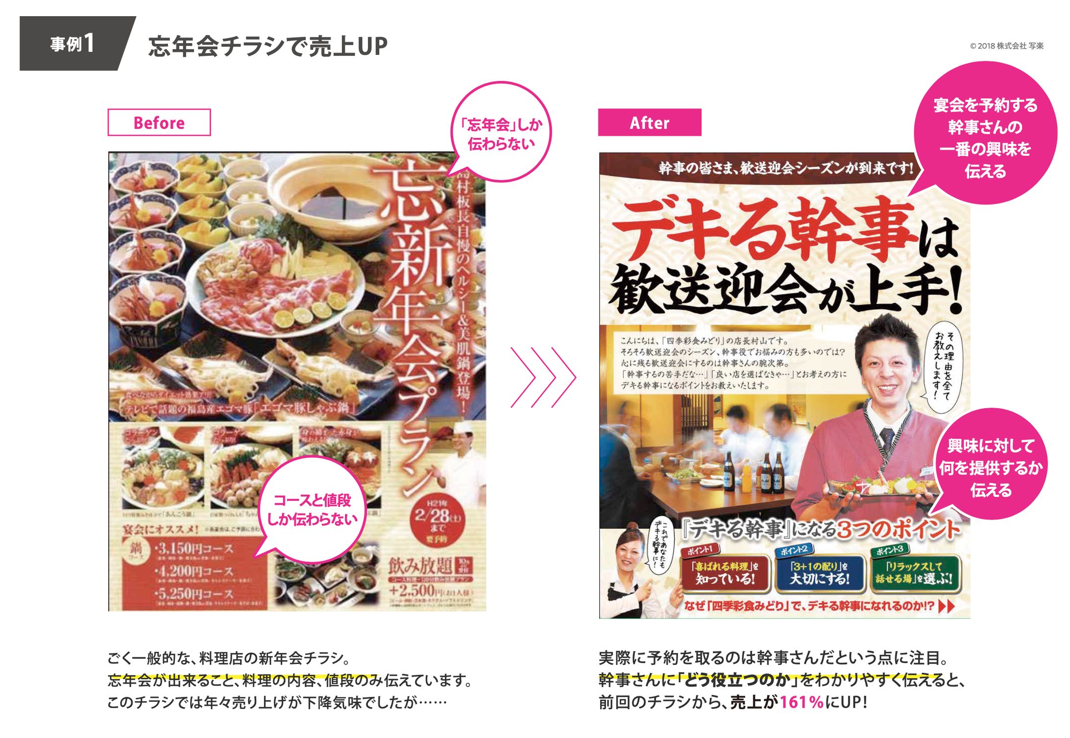 歓送迎会チラシ　Before After-1