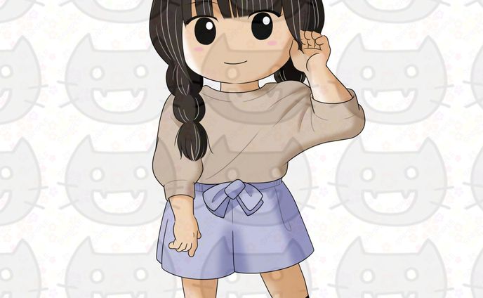 キュロットパンツをはいた女の子