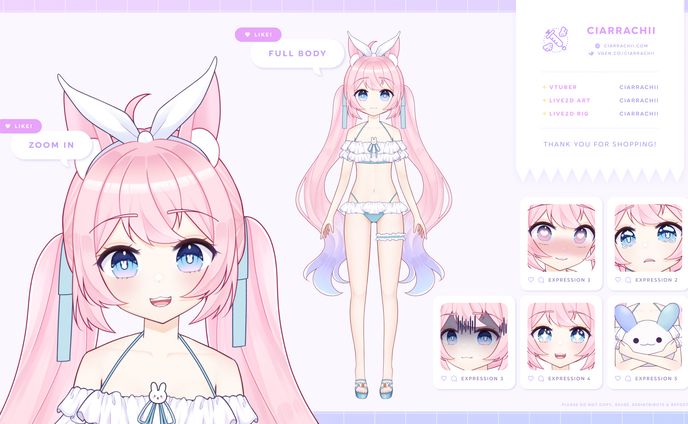 Live2D Vtuber - CiarraChii (Model+Rig)