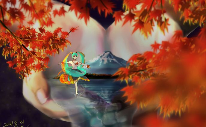 『少女観察/秋【初音ミク/紅葉ミク】』