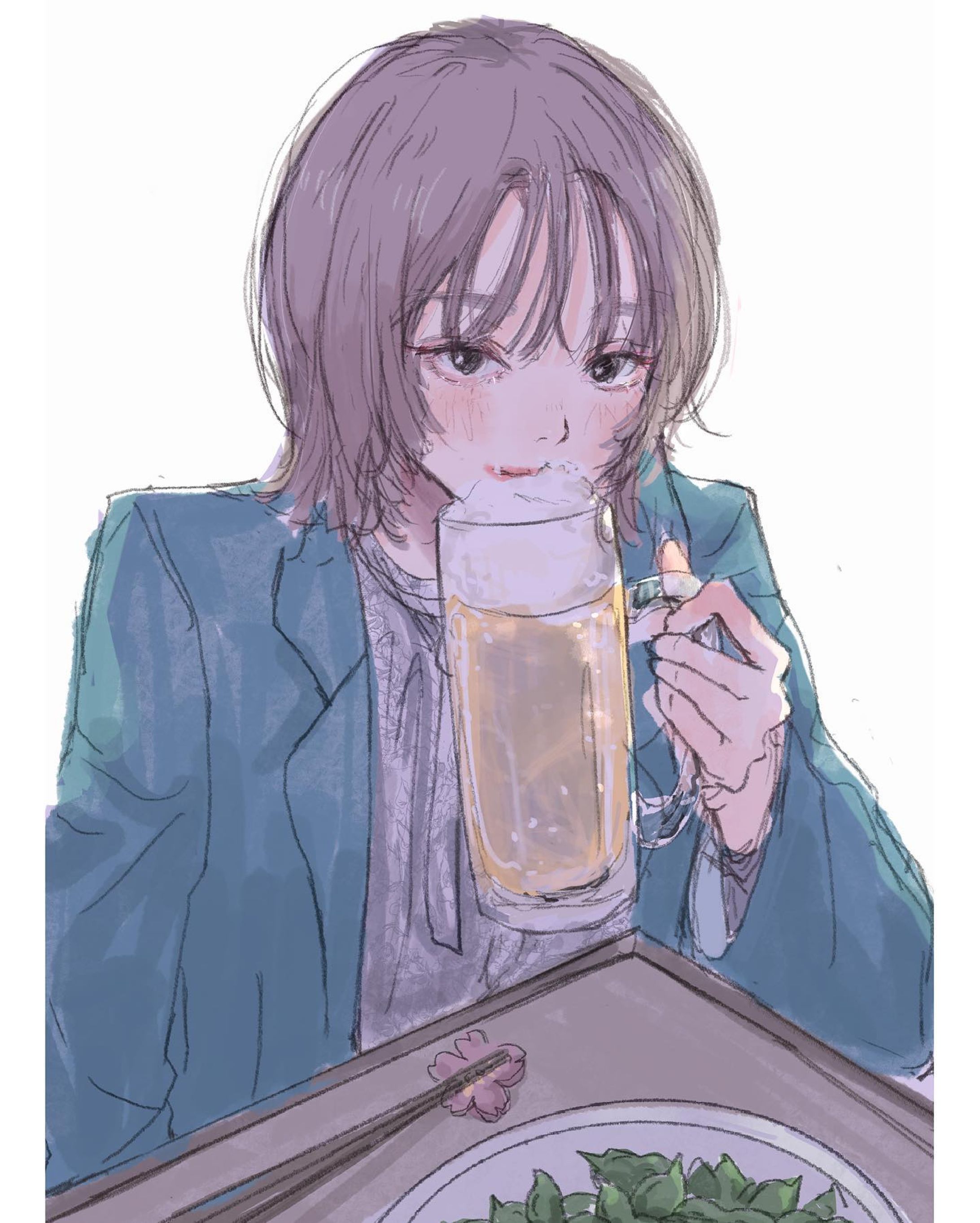 年明け一発め

年明けからのお仕事、家事（家のことは休みない、、？）、学校はじめ、本当にお疲れ様でした。

お正月に描いた、仕事始め最初のお休み前を妄想して描いた落書きです。
最近お酒を控えていたのでその願望が滲み出ております😗🍻

明日お休みの方多いのかな？
お休みの方は今日リラックスできますね🙌
明日も忙しい方は無理せずです、、！！

私は今日はハウル見てリラックスします。

かっこいいハウル描きたいーー！！

とりあえず皆様お疲れさまでしたー！！

フォロワーさんや相互さん以外からいただいたメンションどうしてるかアンケートもありがとうございます✨聞いてよかった、、めちゃくちゃ参考になりました！！

#お疲れ様でした 
#イラスト
#illust
#illustration
#イラスト好きな人と繋がりたい 
#絵が好きな人と繋がりたい 
#デジ絵
#プロクリエイト
#procreate
#女の子イラスト
#artwork 
#アイコンイラスト
#仕事後のご褒美 
#仕事後のビール
#ピンク髪 
#働く女性 
#イラストグラム
#illustragram 
#イラストレーター
#有償依頼受付中 
#おしゃれ好きな人と繋がりたい 

#插图 #插图画家 #藝術 
 #드로잉 #일러스트 #ファッションイラスト #ウルフカット女子 
#軽美術部 
#ウルフカット-1