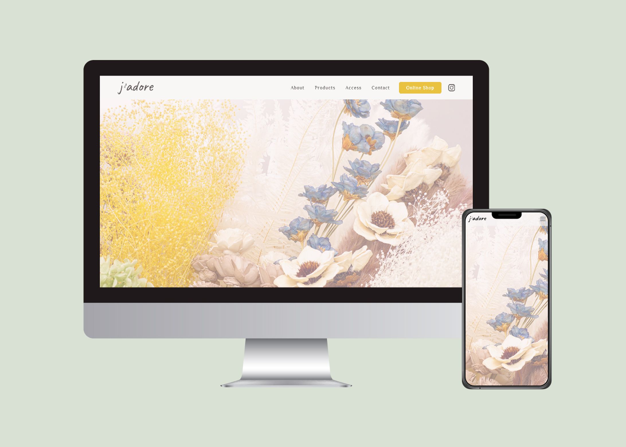ドライフラワー専門店Webサイト(架空)-1