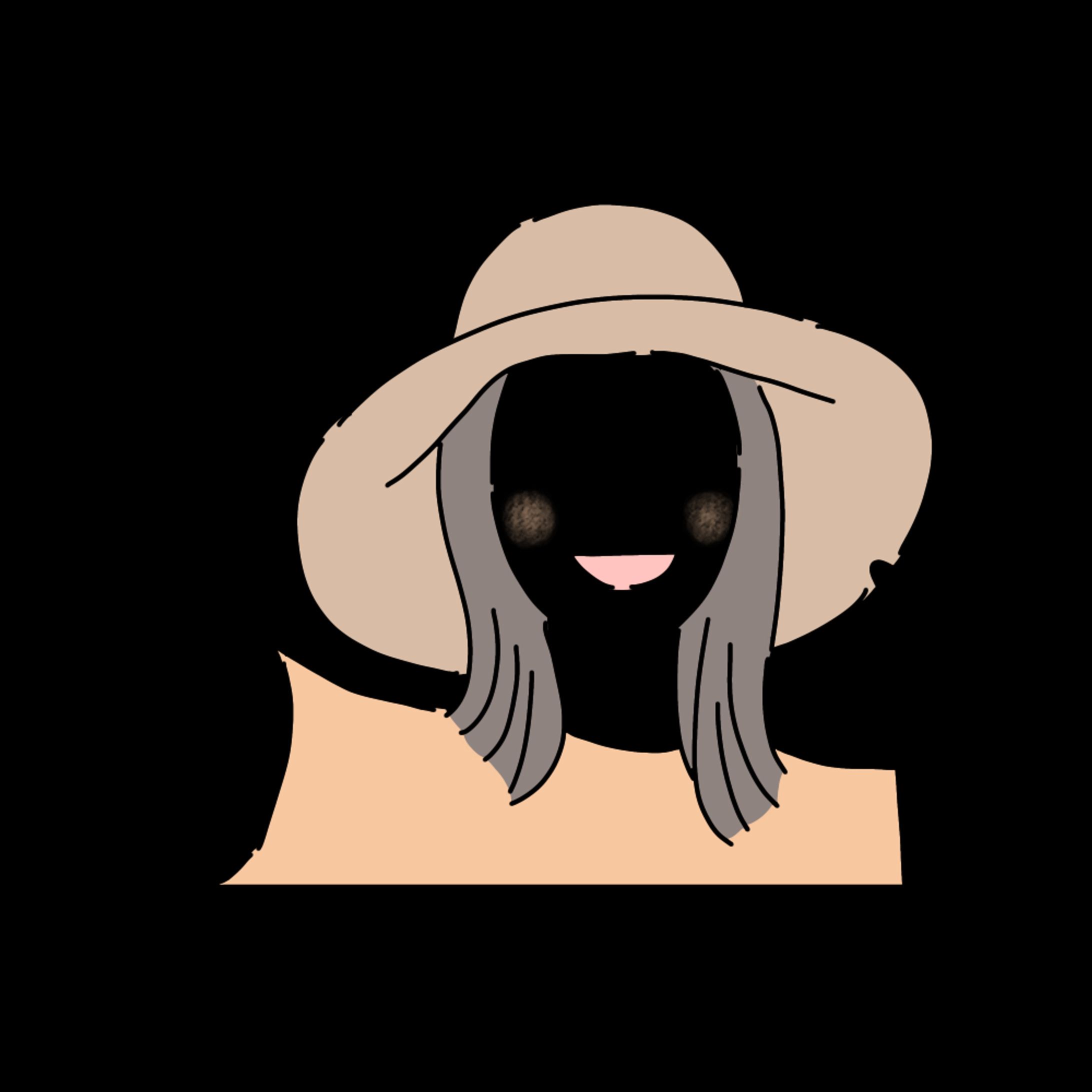 笑顔の帽子の女性-1