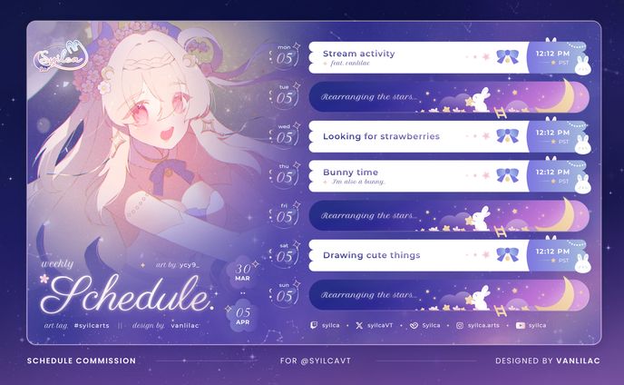 Syilca's Stream Schedule