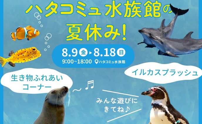 ハタコミュ水族館夏休みイベントバナー