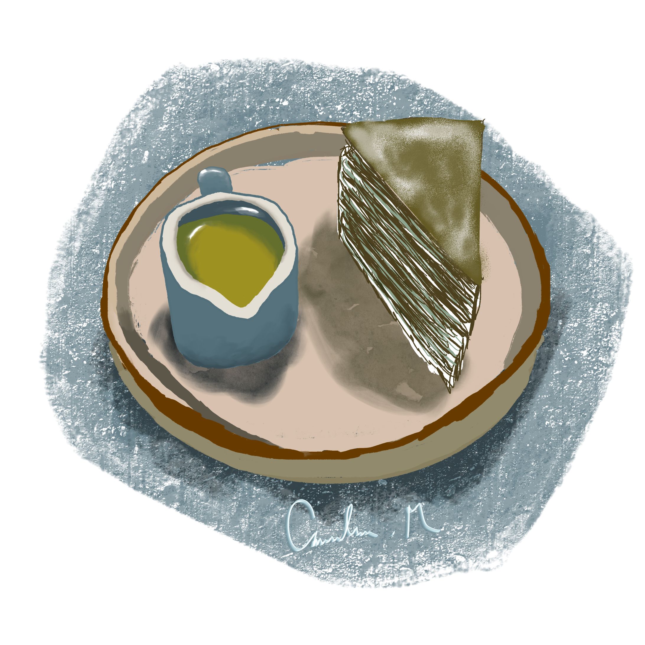 Matcha crepe cake-1