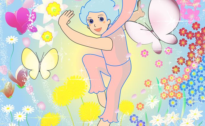 Spring flowers and a fairy  -Creativity in me-