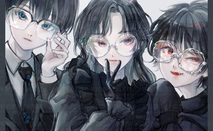お出かけ、黒髪