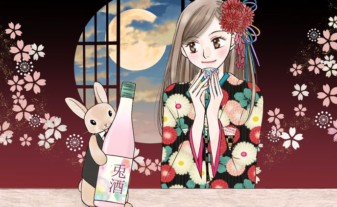 兎酒「はねるギャラリー」用イラスト