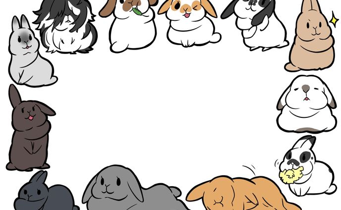 動物系、女の子イラスト