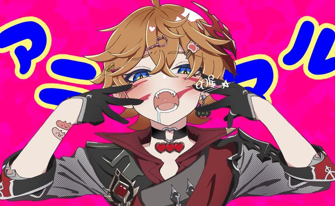 版権絵、ネオンサイン