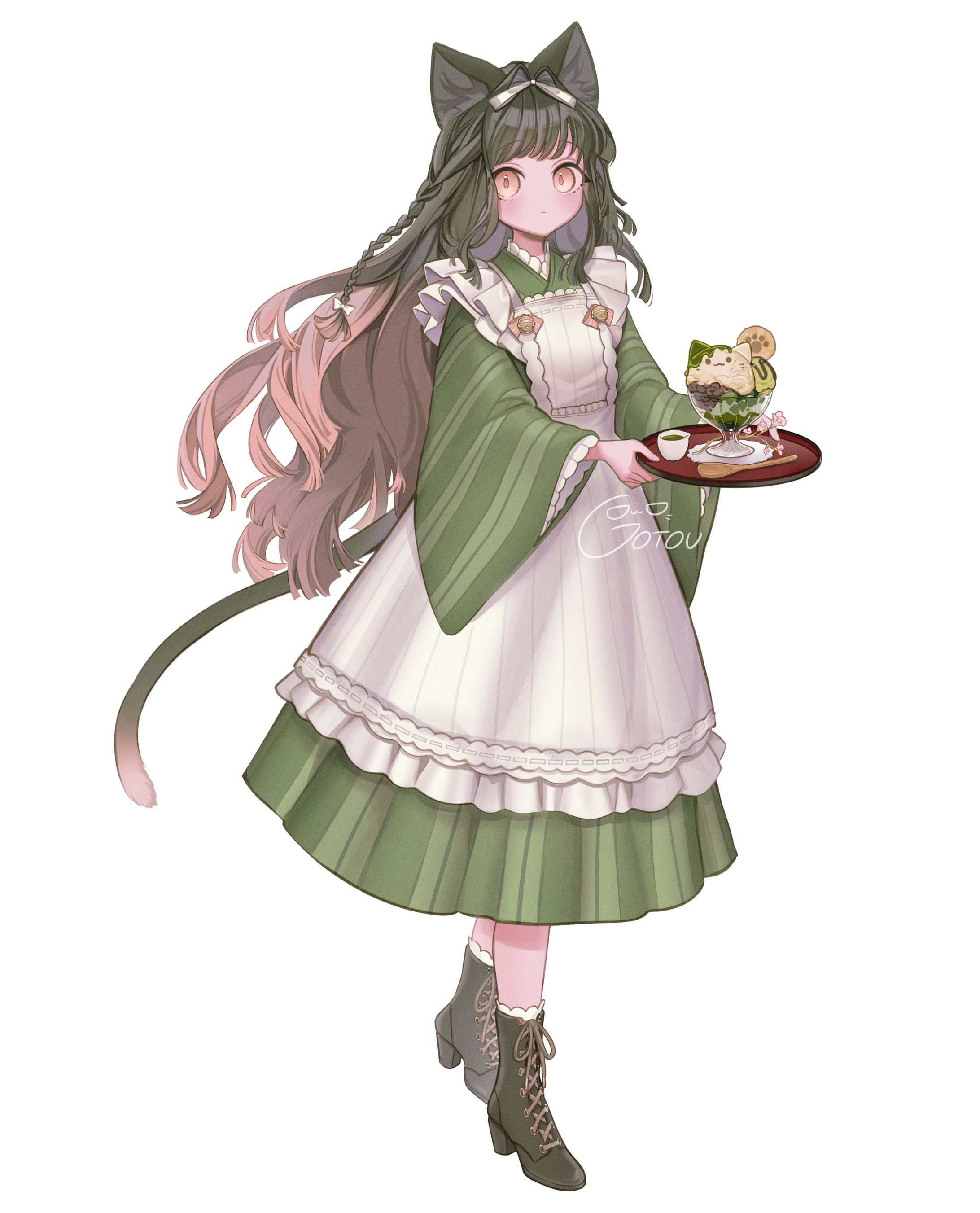 和メイド猫　立ち絵-1