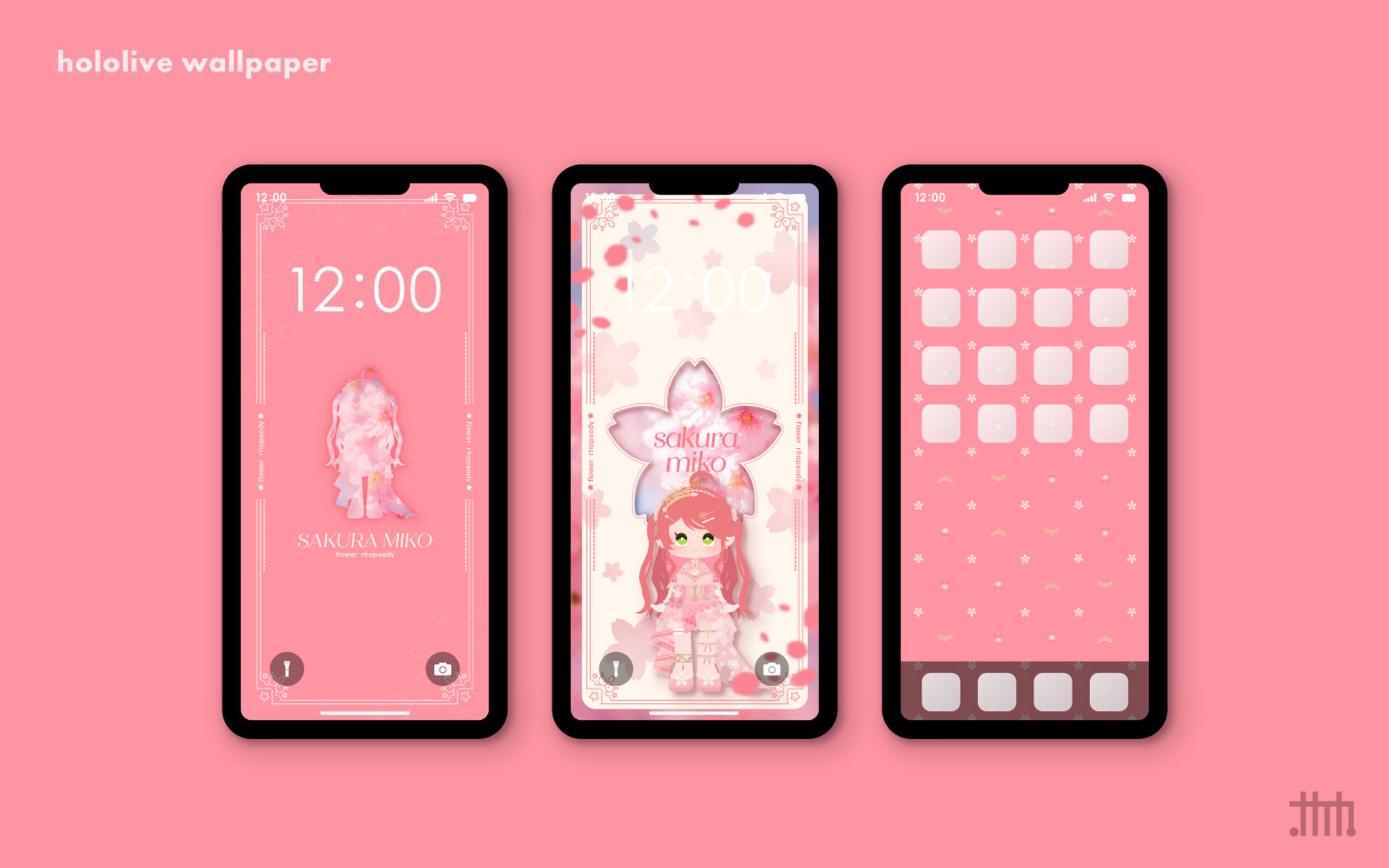 【二次創作】スマホ壁紙 さくらみこ flower fantasista-1