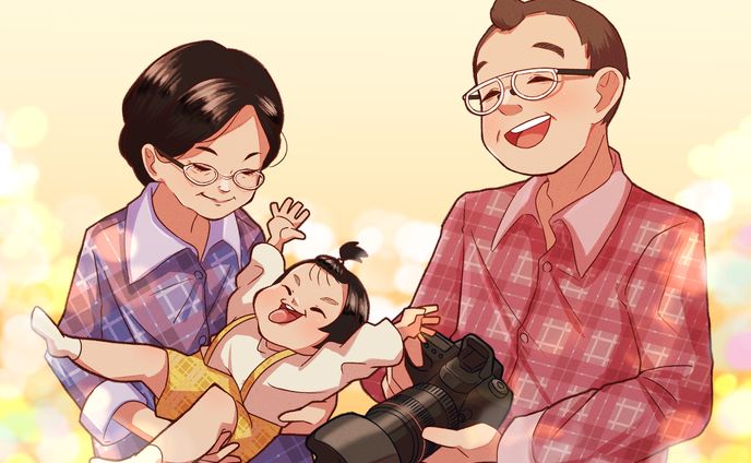 祖父母お祝い絵