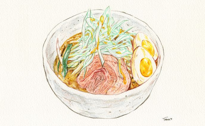 トレーラー、色鉛筆画