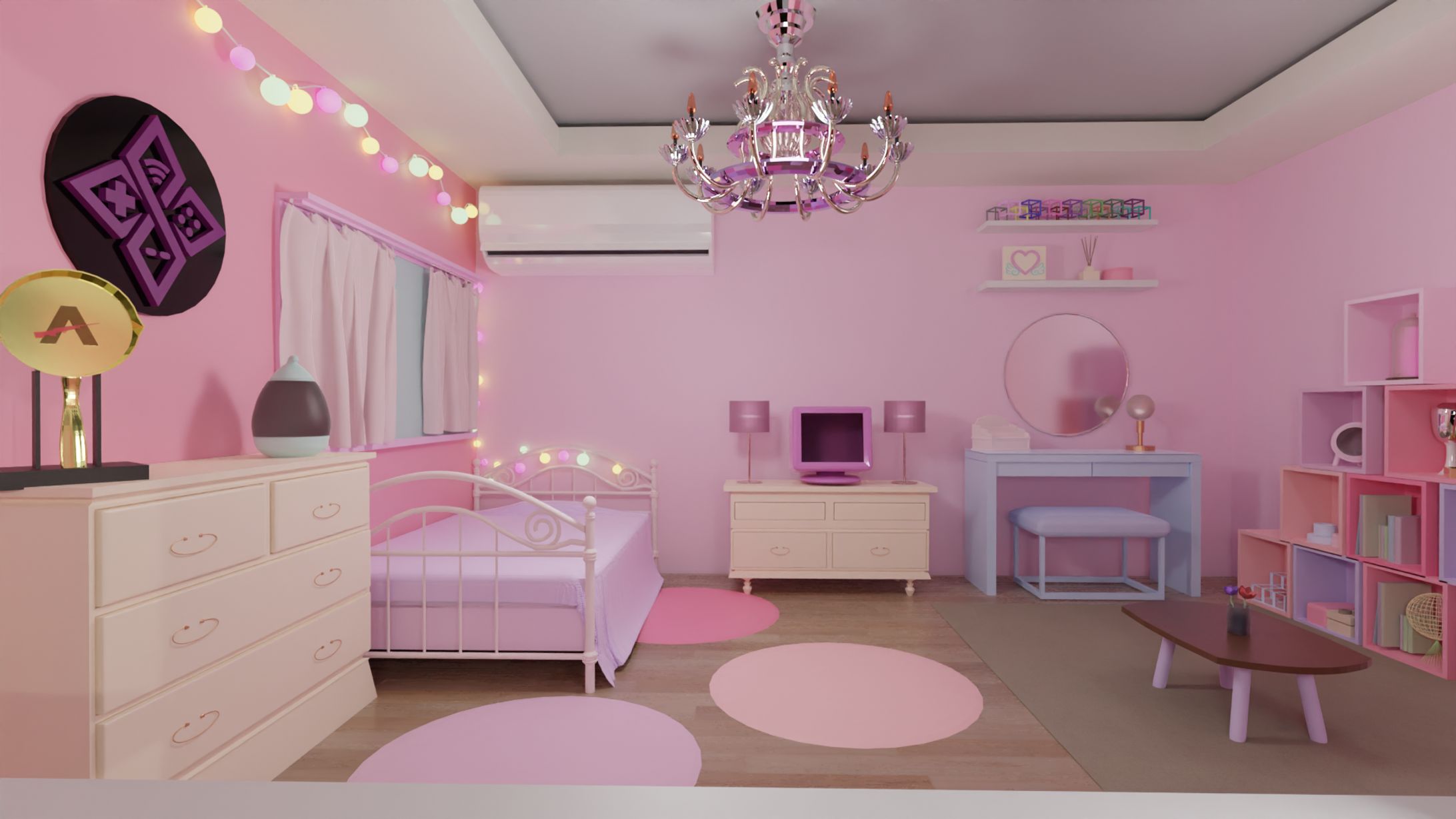 オリジナルVtube配信部屋5枚-1