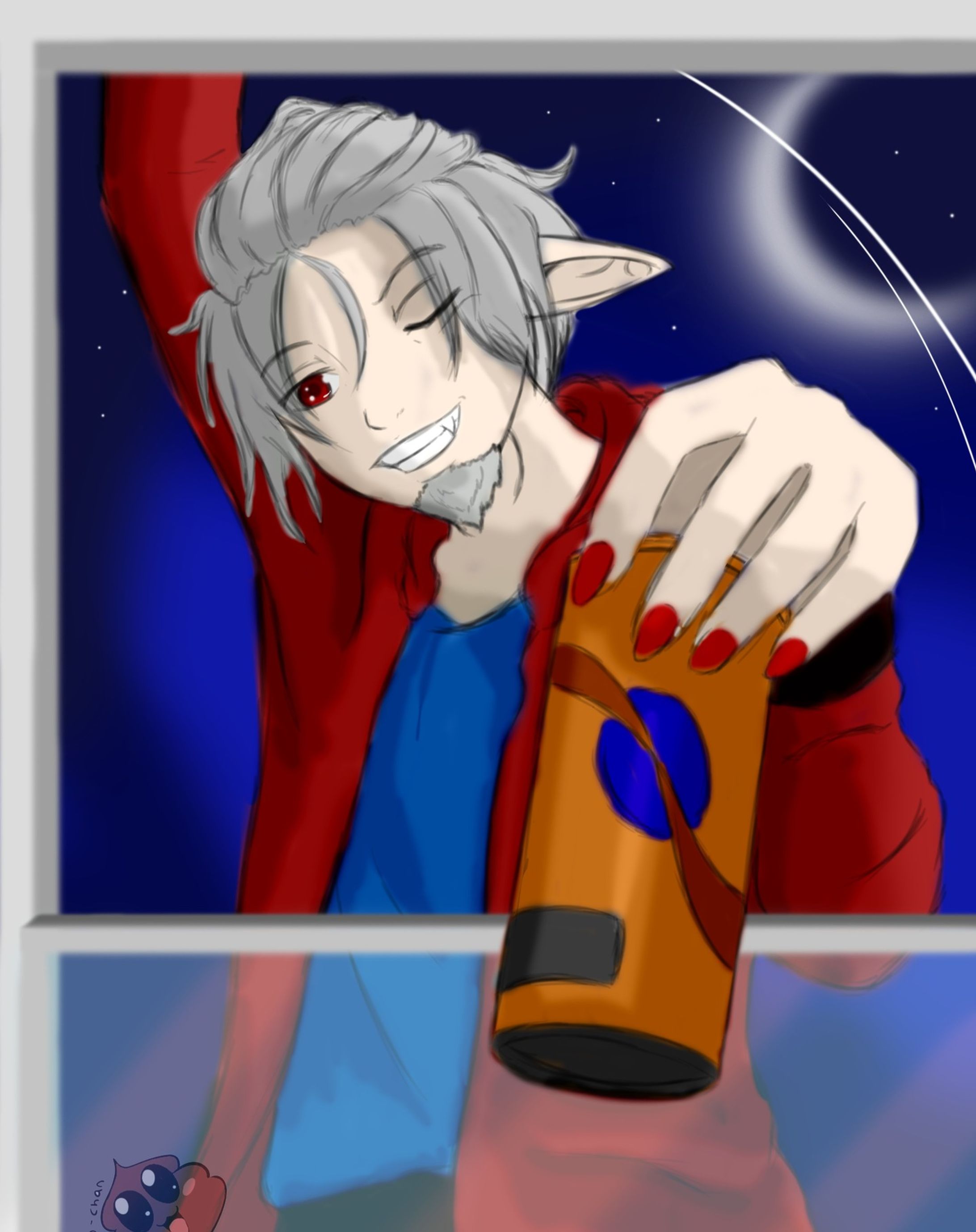 Heyho, dear friends and streamers, just wanna drop by your window and say best of luck and don't work your self too hard, have a drink~ (huuuu cheesy and cringy ahaha)

#digitalart 
#unkogamingart 
#vtuberbrunei 
#bruneistreamer-1