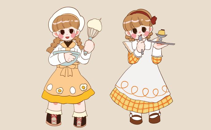 新発売のプリンの女の子のイメージキャラクター