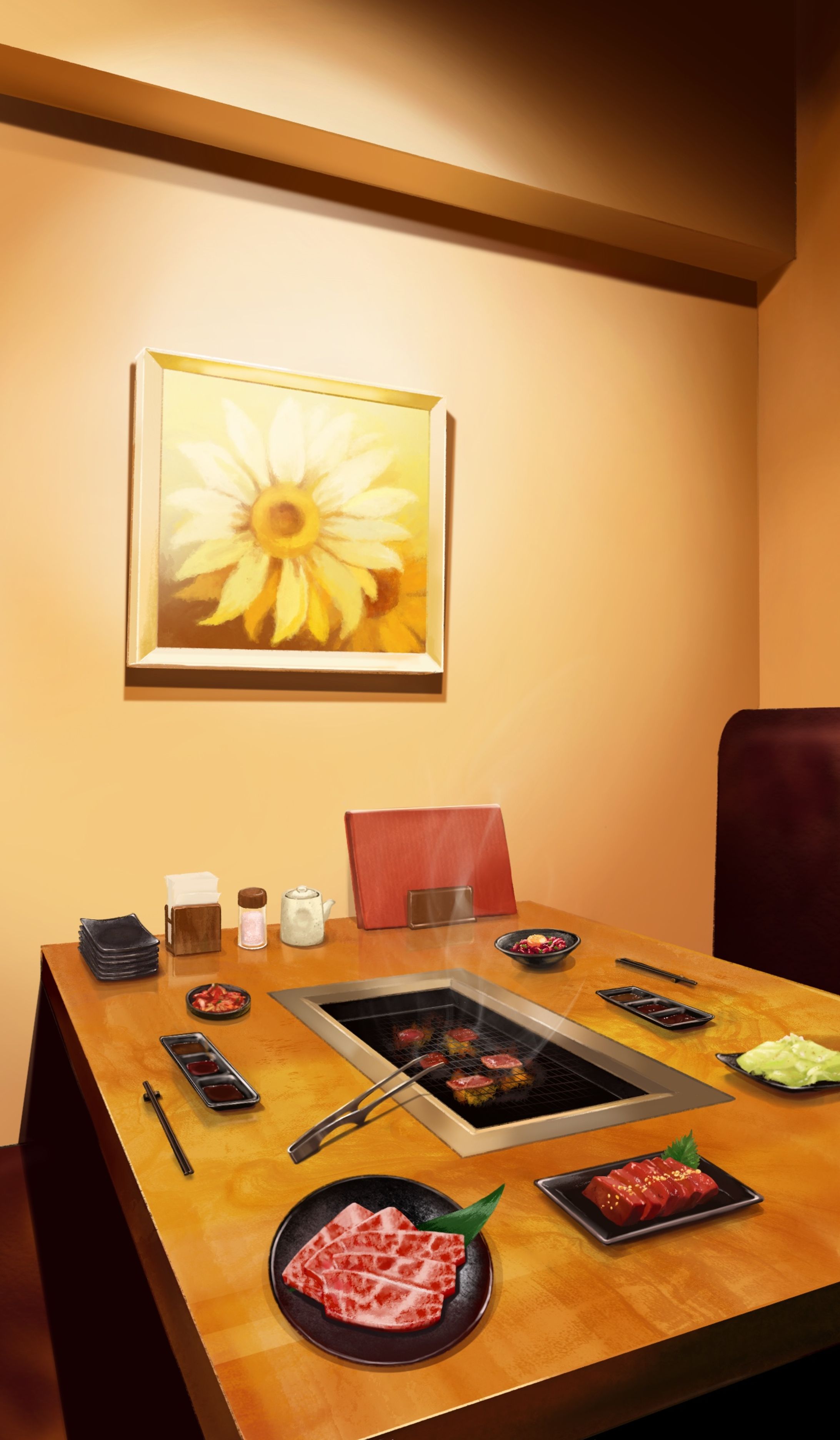 スマホゲーム 背景イラスト［焼肉屋］-1