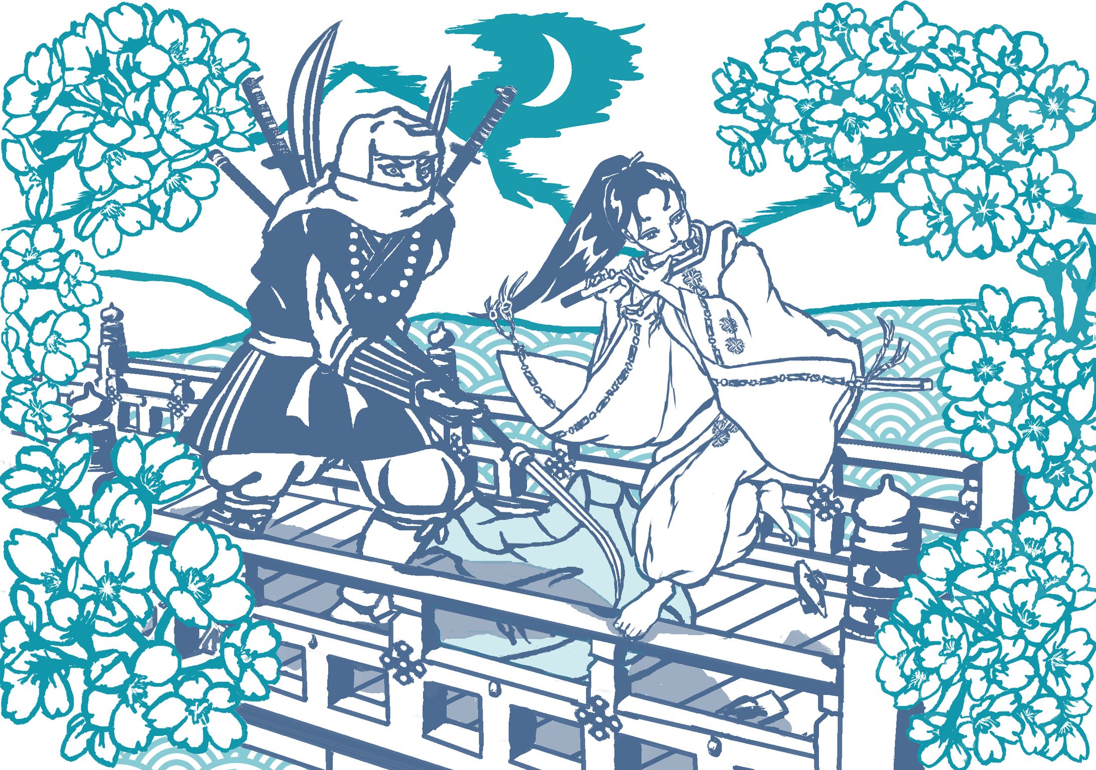 京の五条の橋の上-1