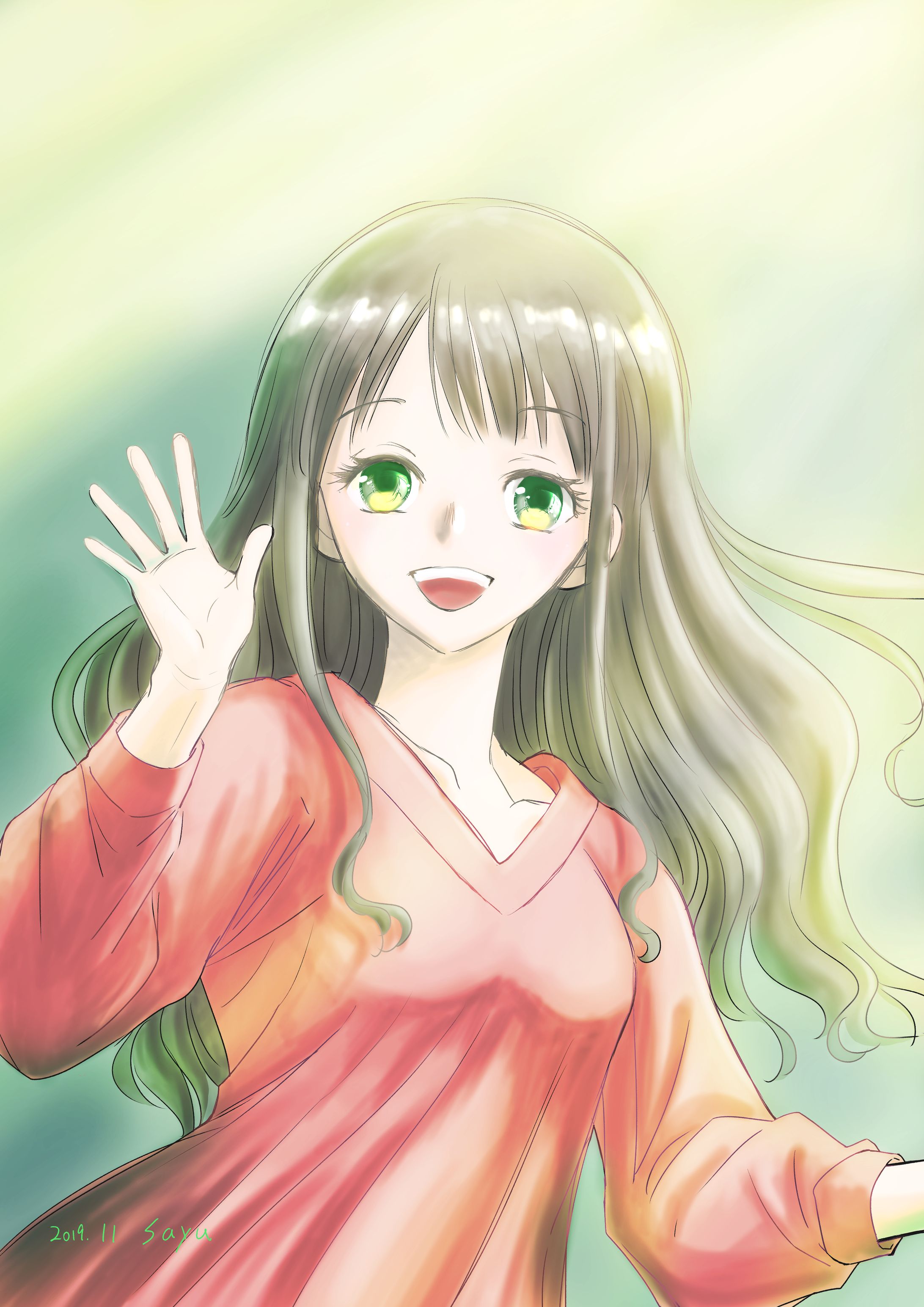 手を振る娘-1