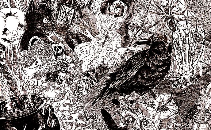 アナログボールペン画　ハロウィンver.