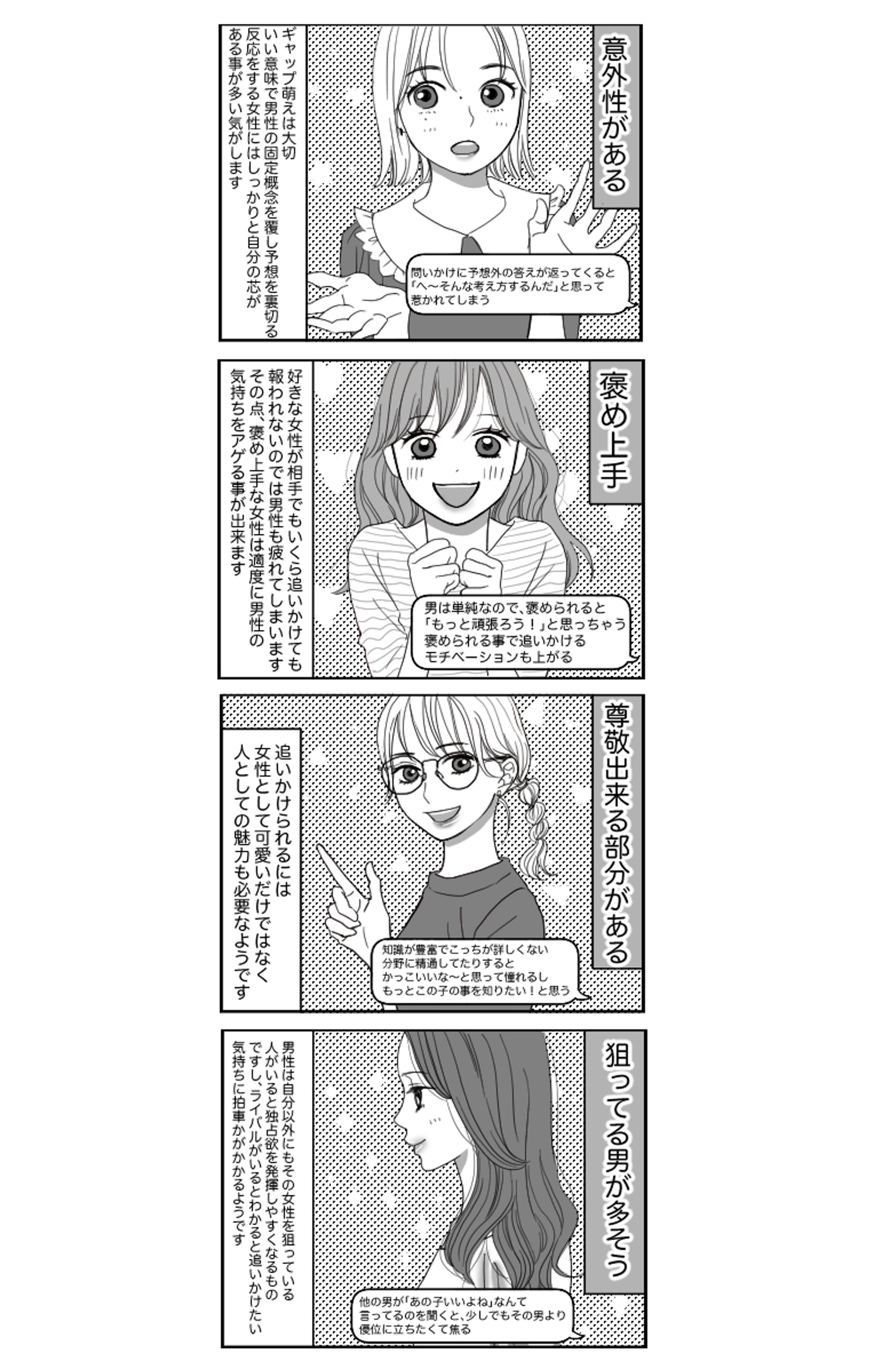 4コマ漫画風（モノクロ）-1