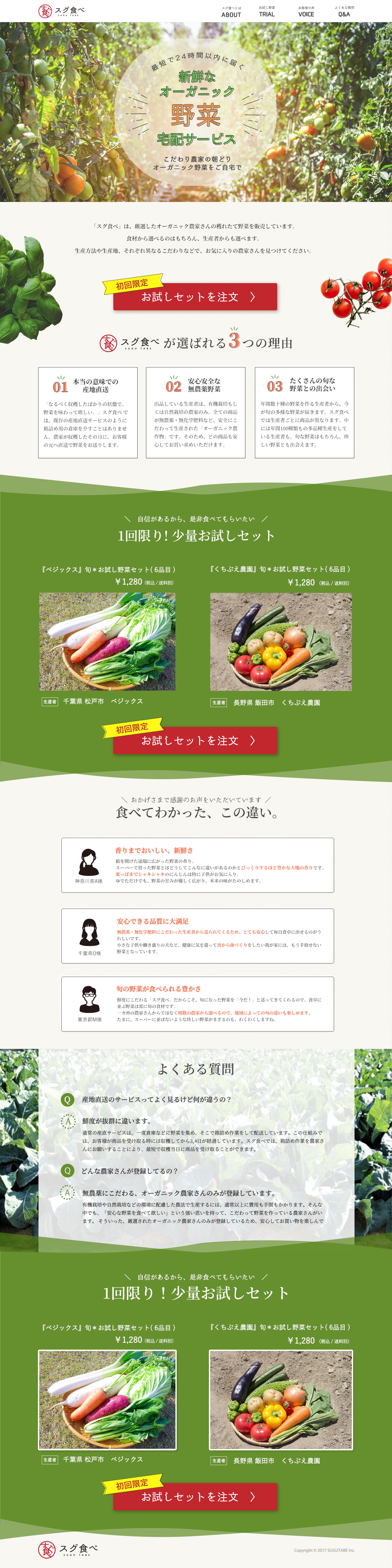 オーガニック野菜通販 LP-1