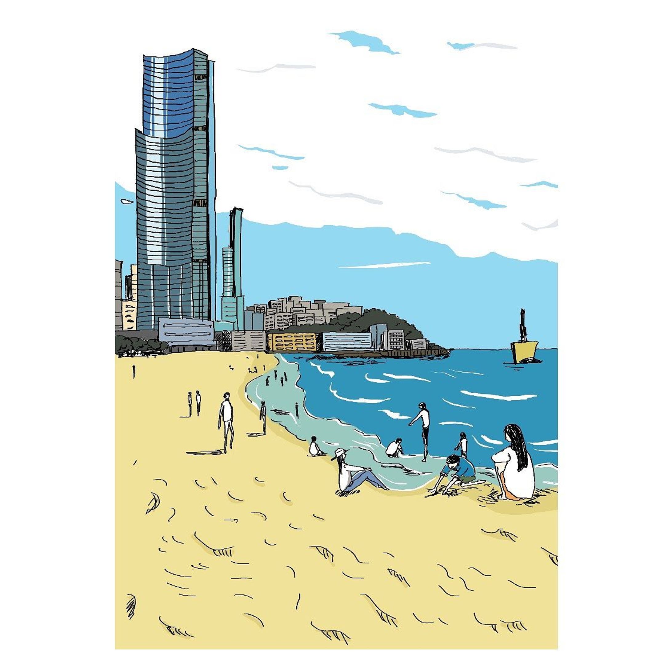 海雲台ビーチ
#Haeundae #海雲台
#adobefresco-1