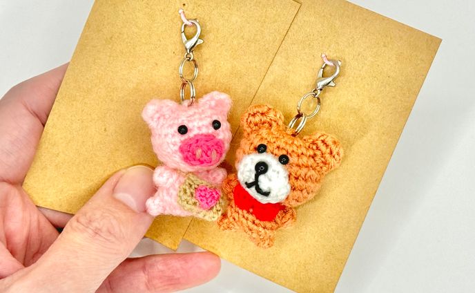 ブタちゃんとクマちゃんのミニチュアチャーム
