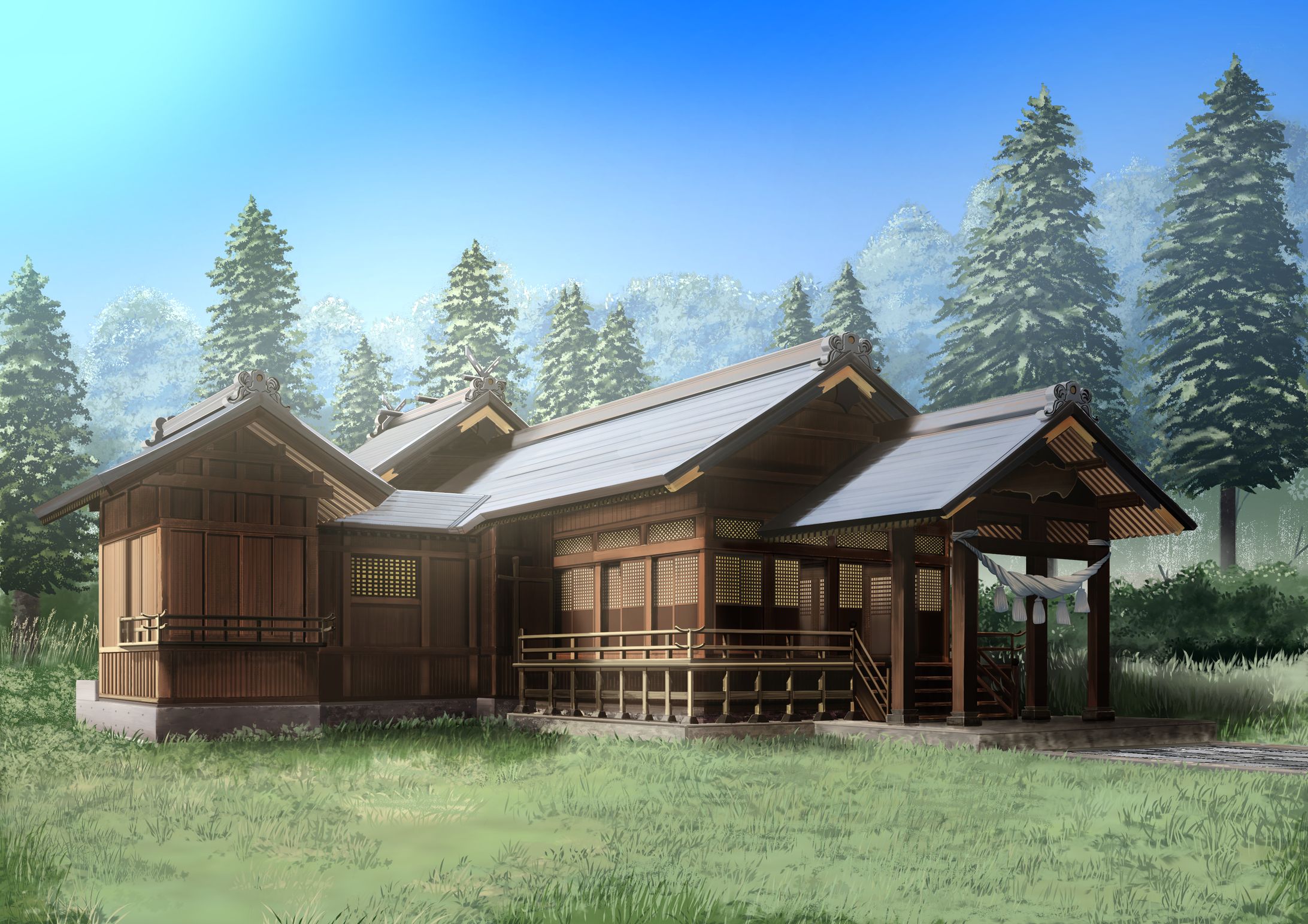 神社デジタルデッサン一枚絵-1