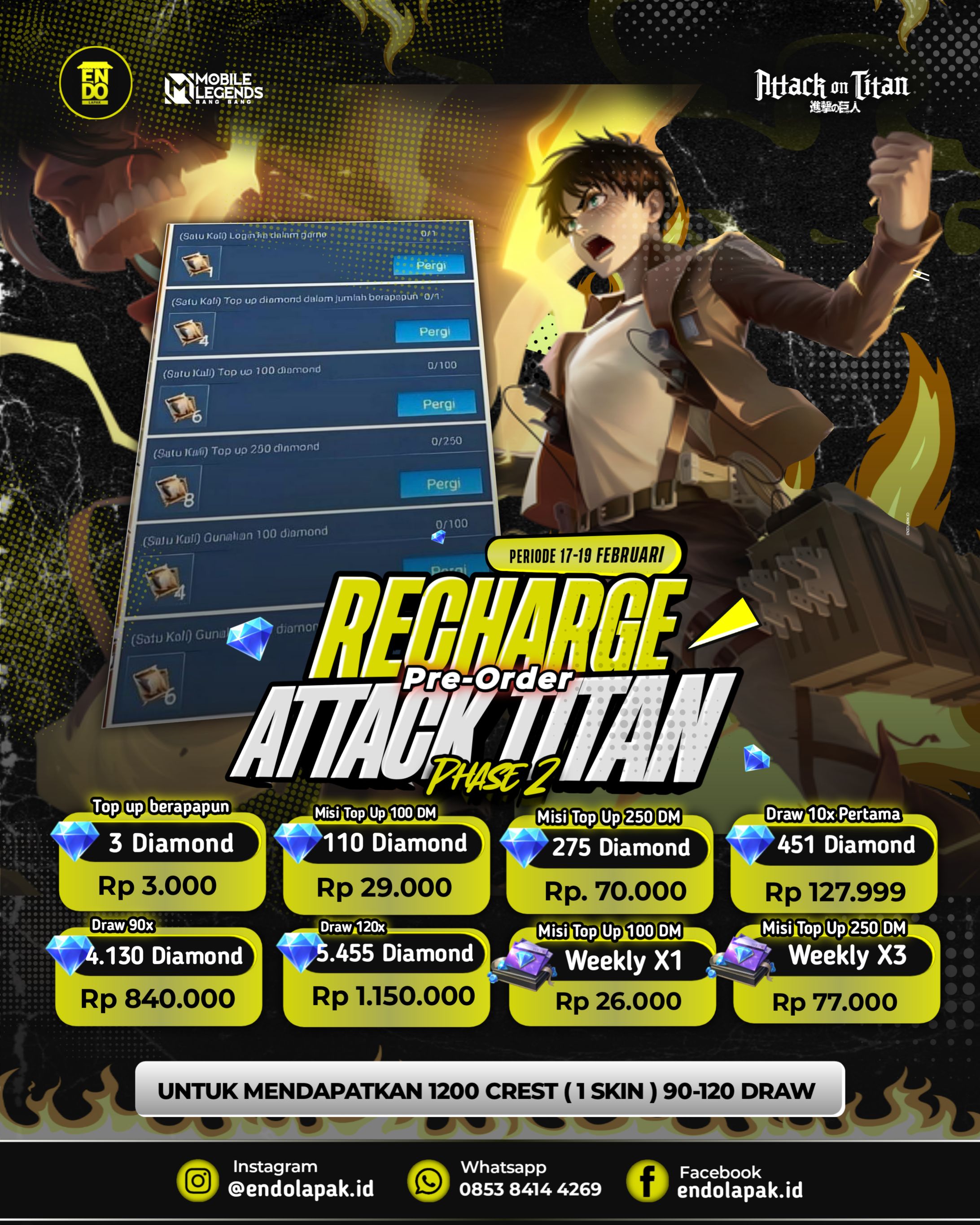 [ Poster ] Pricelist Top Up Event AOT-1