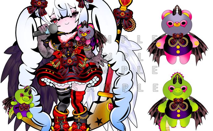 有償依頼で衣装デザインと使い魔デザインしたもの