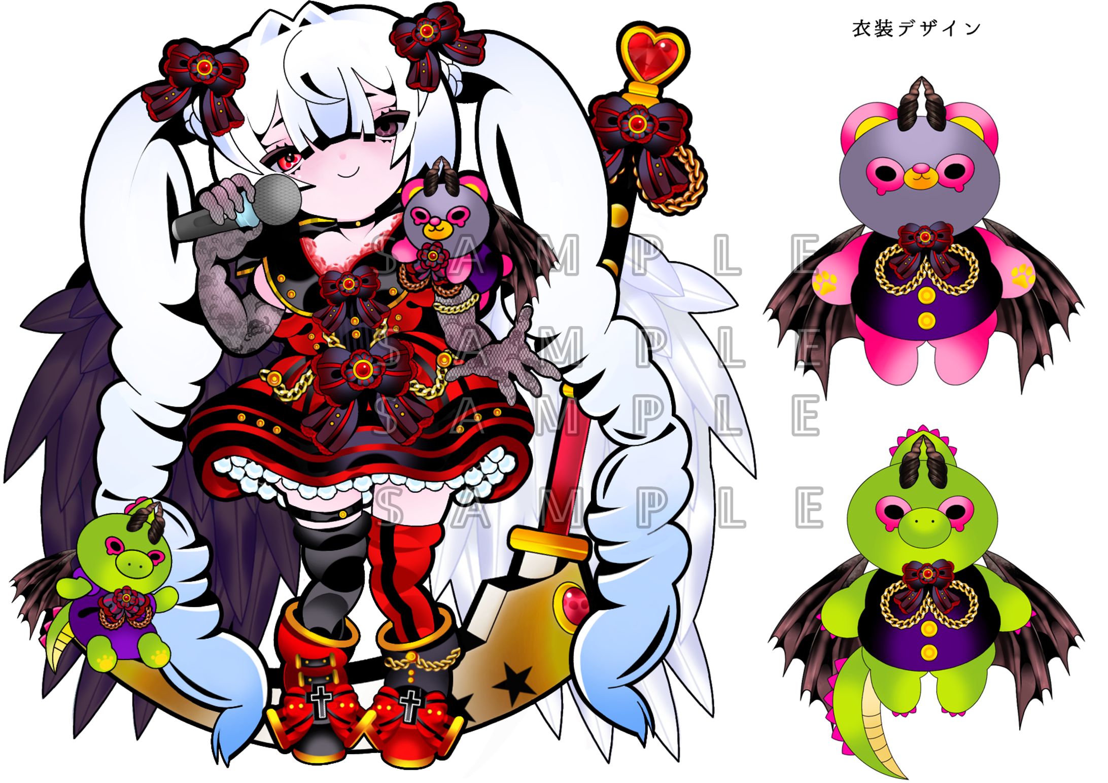 有償依頼で衣装デザインと使い魔デザインしたもの-1