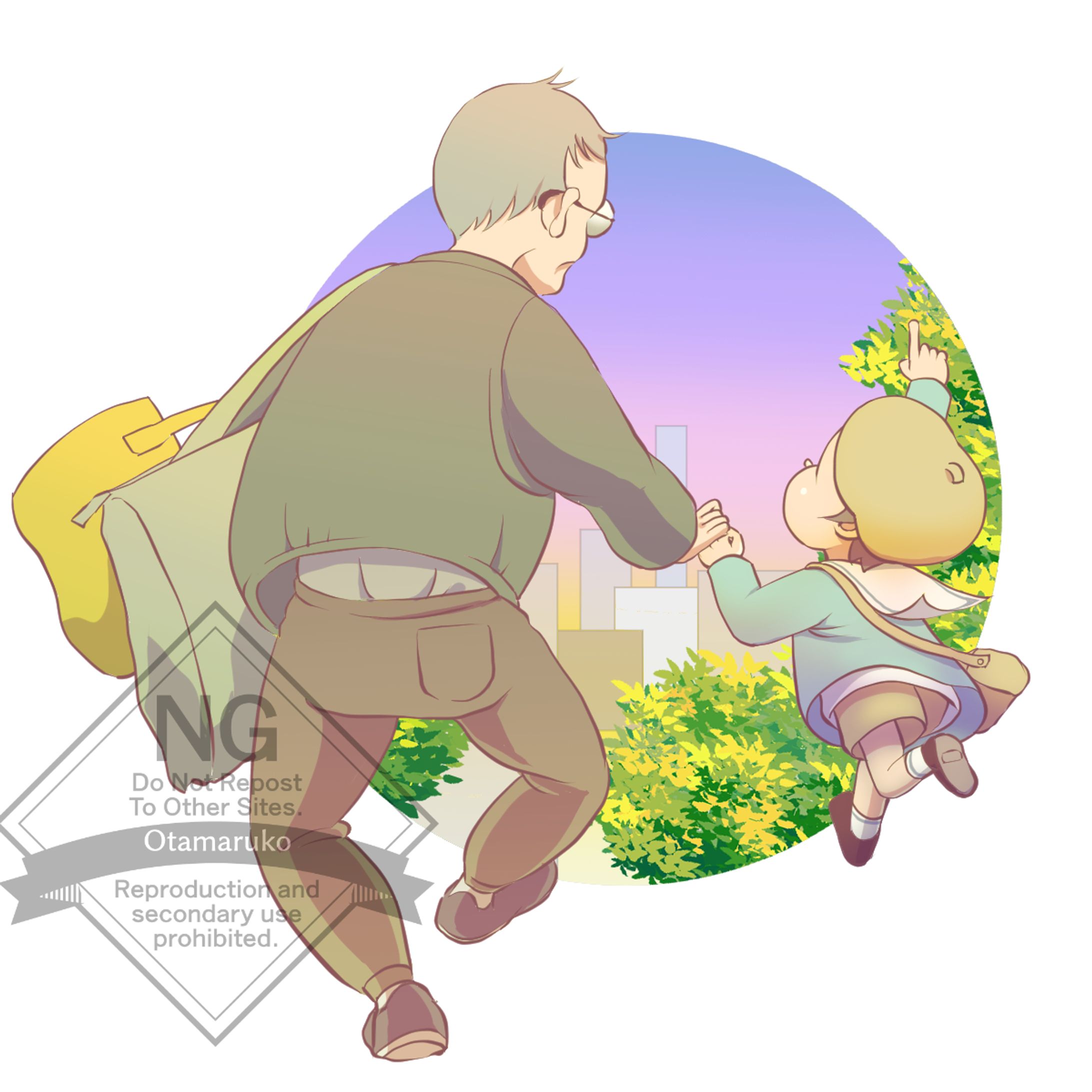挿絵（保育園と保護者のイメージイラスト）-1