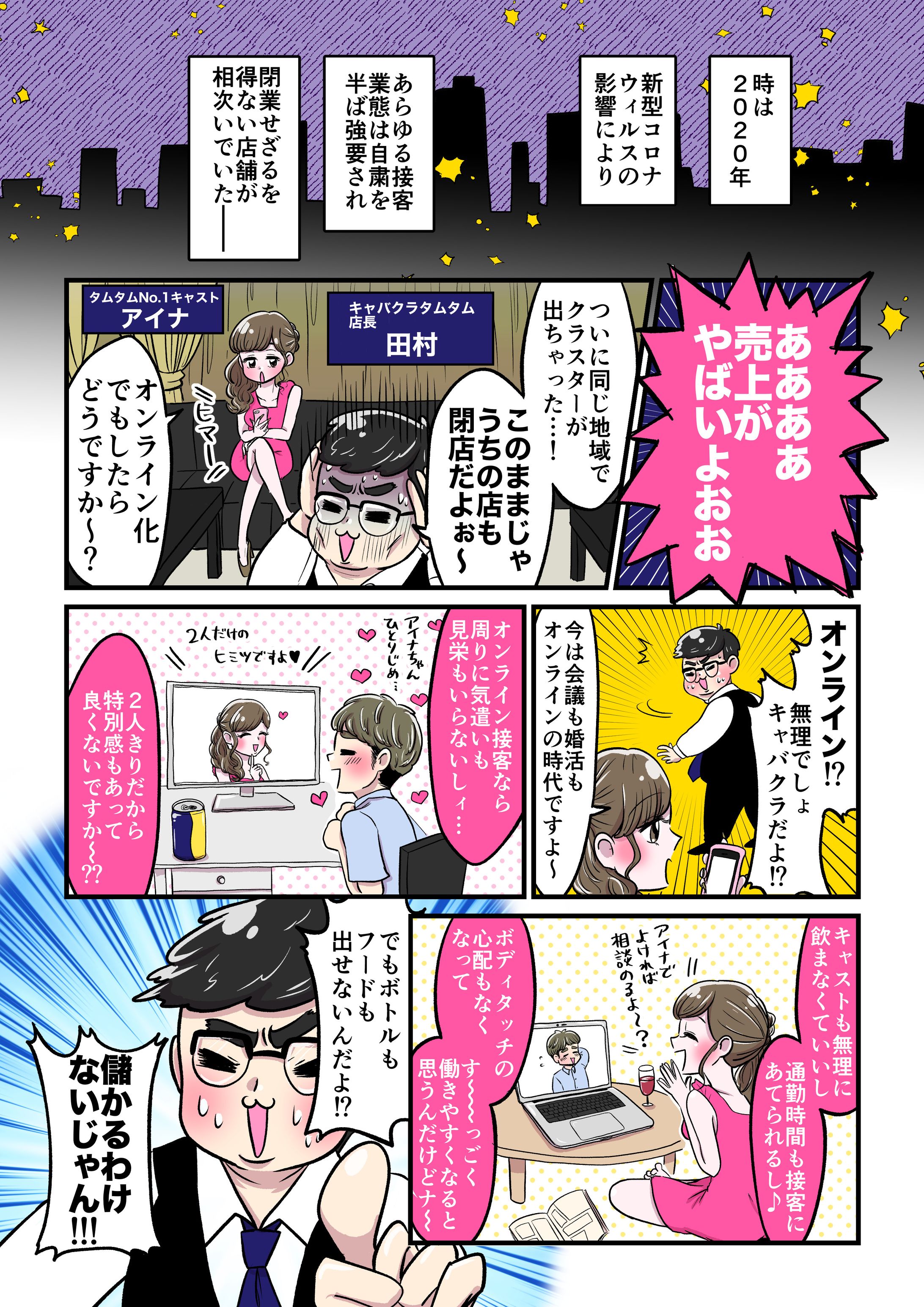 web通話システム営業資料用ご紹介漫画の制作（株式会社田村技術研究所様）-1