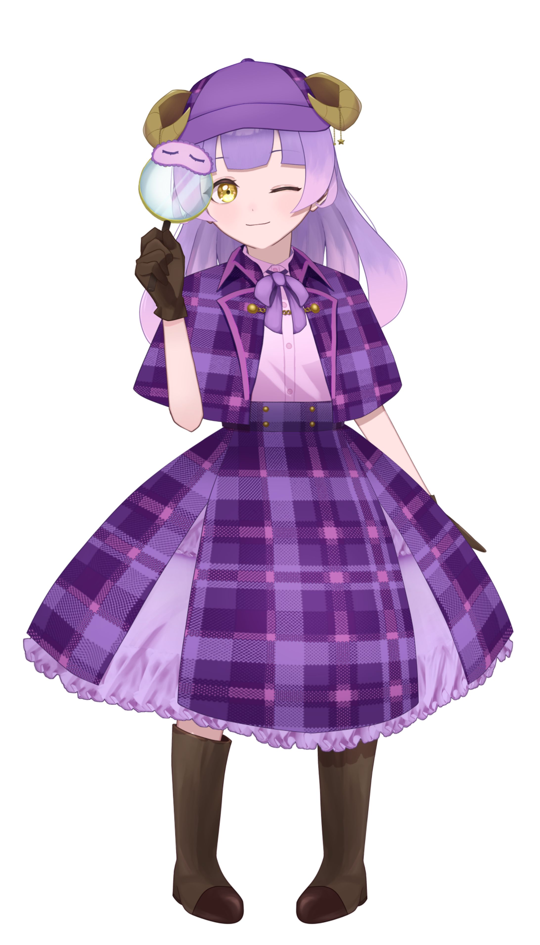 【キャラデザ/Live2D】羊モチーフの夢探偵少女-1