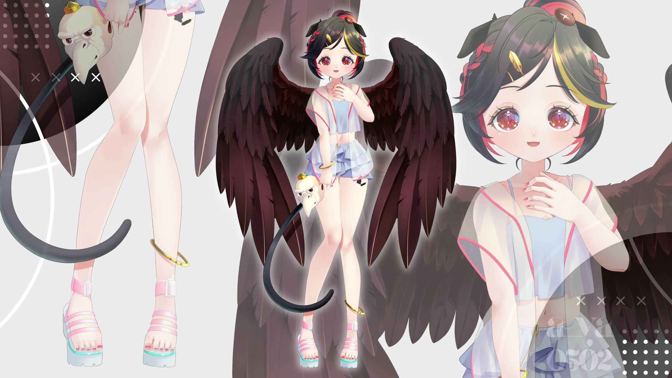 小烏ねっこ様水着立ち絵-1