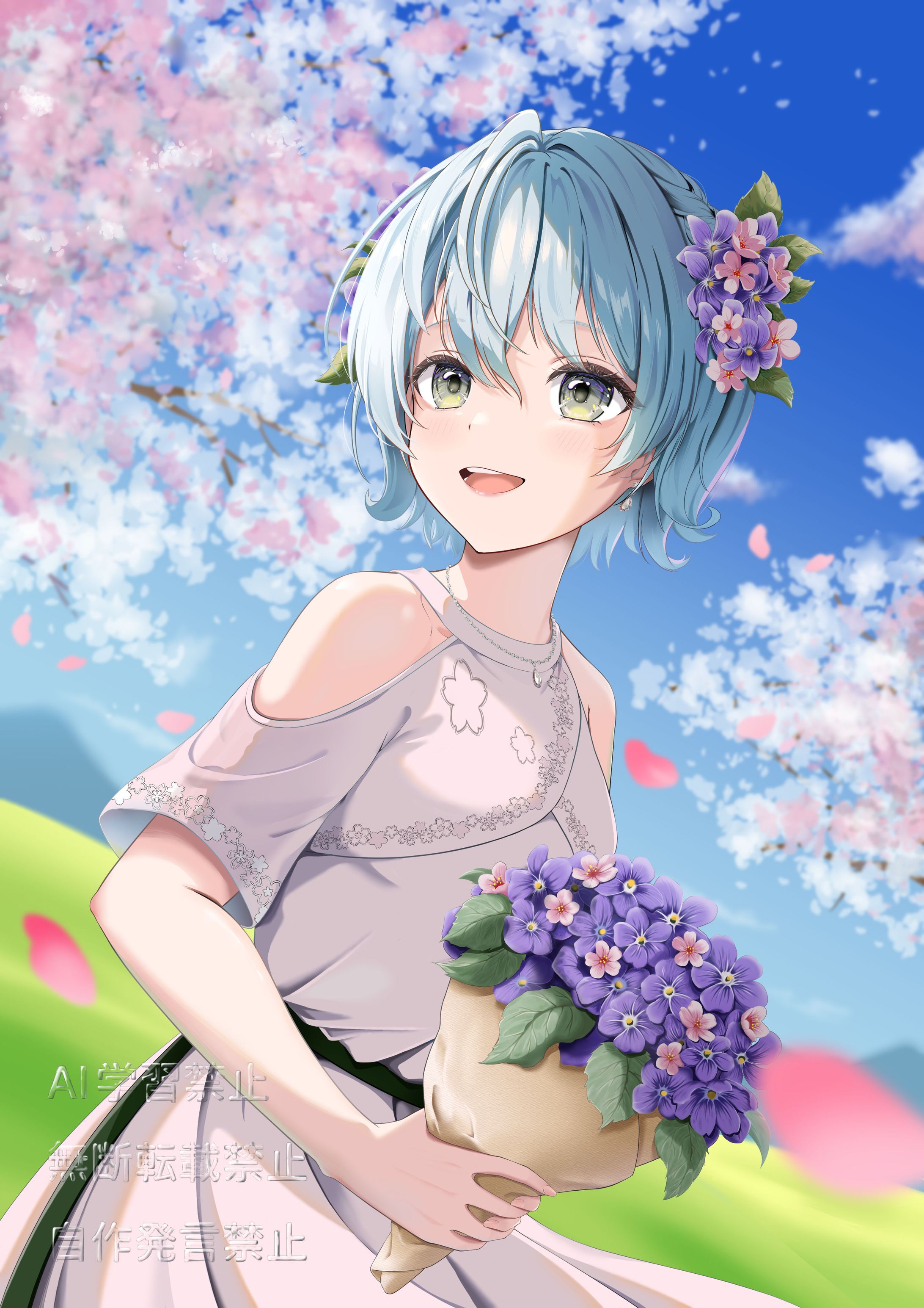 朝露れいん様活動2周年イラスト-1