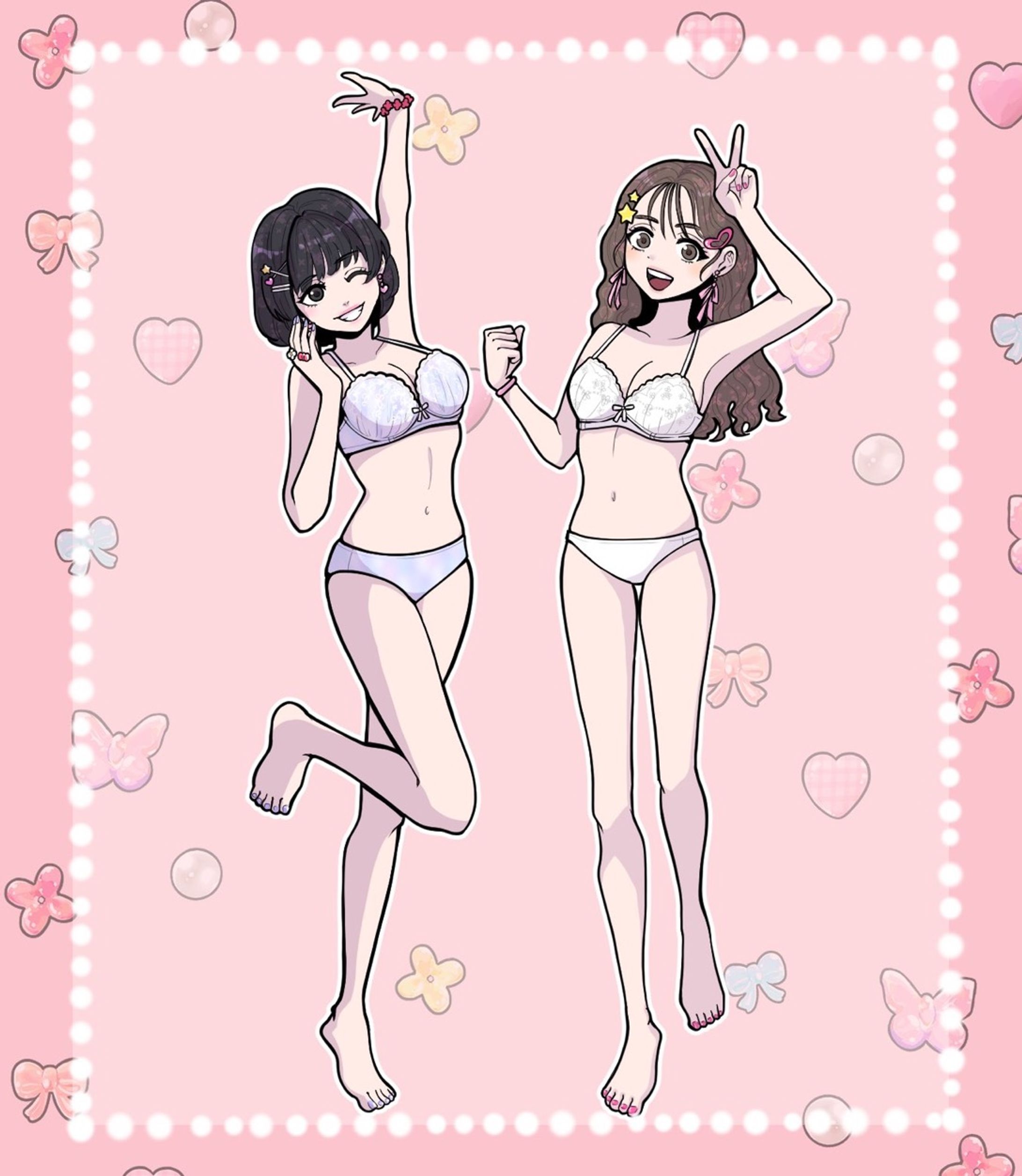 しまむら「ラクしてかわいいブラ」販促イラスト-1