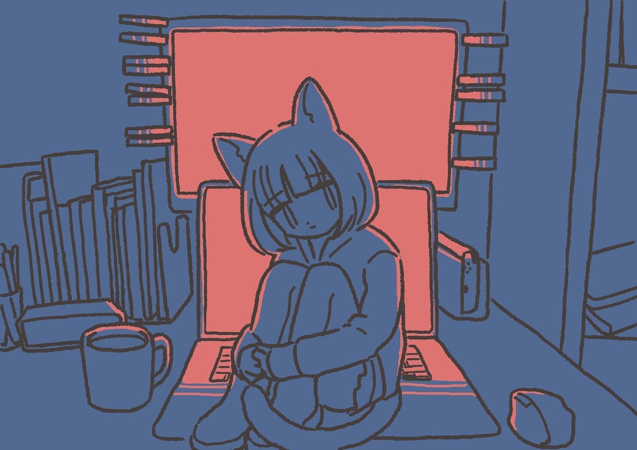 Which is more important, work or me? #猫の日-1
