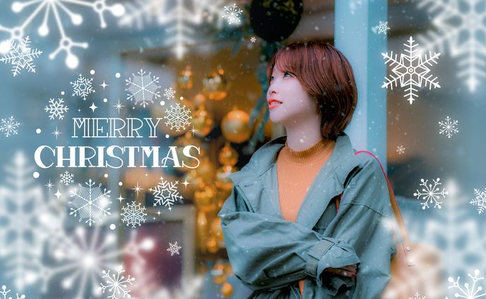 Merry Christmas 冬のイメージバナー（Photoshop制作）