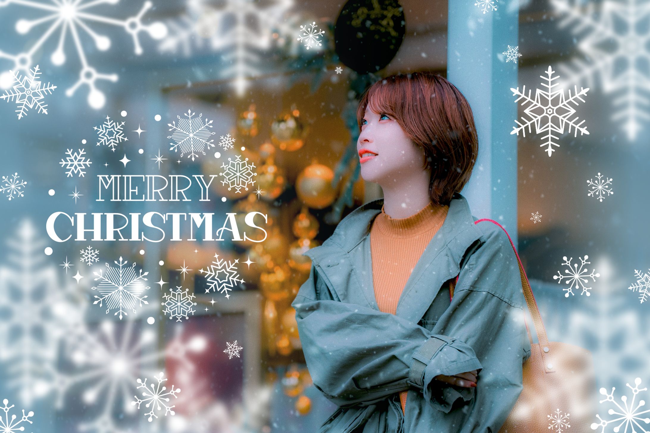 Merry Christmas 冬のイメージバナー（Photoshop制作）-1
