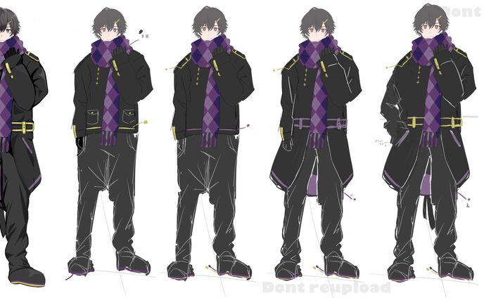 お衣装デザイン　全身立ち絵　差分あり制作