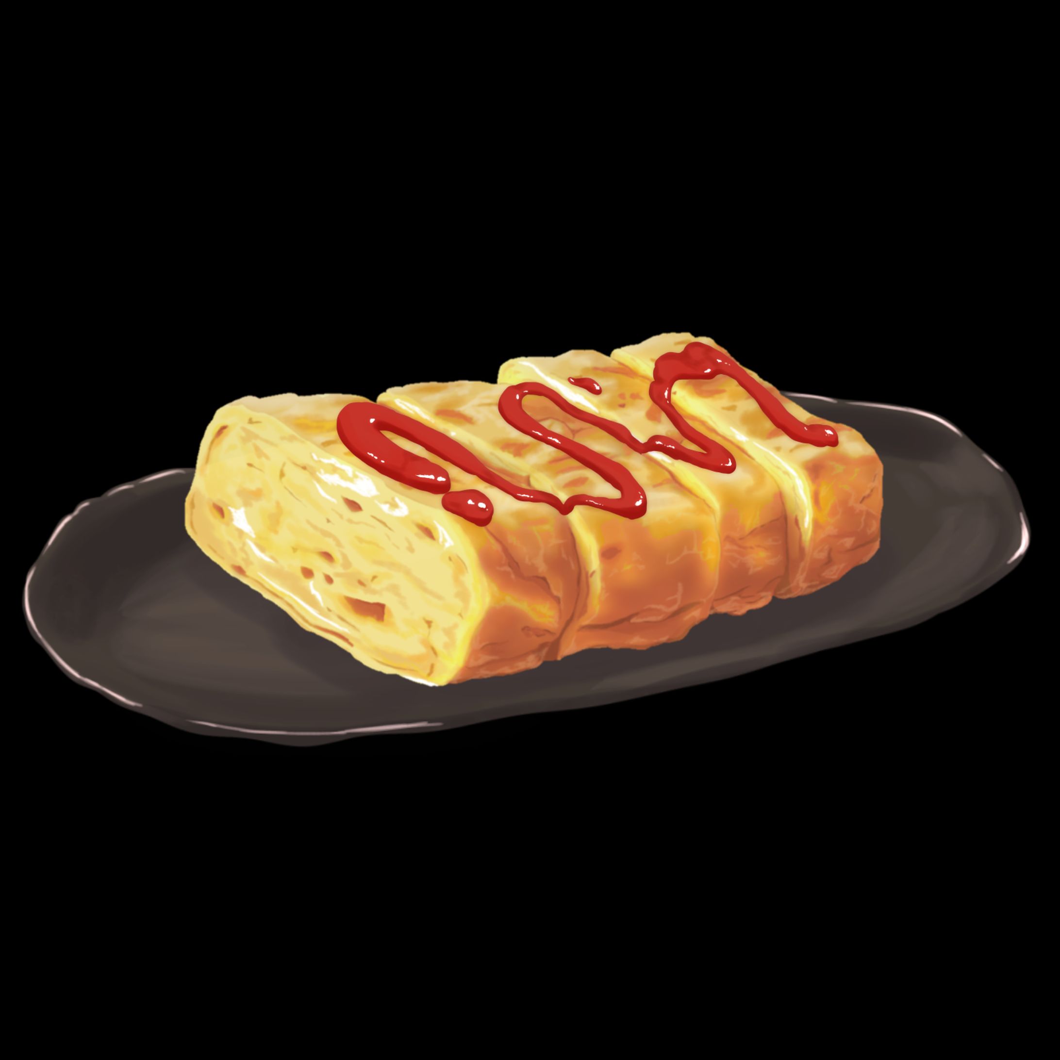 玉子焼き(ケチャップ3種)-1