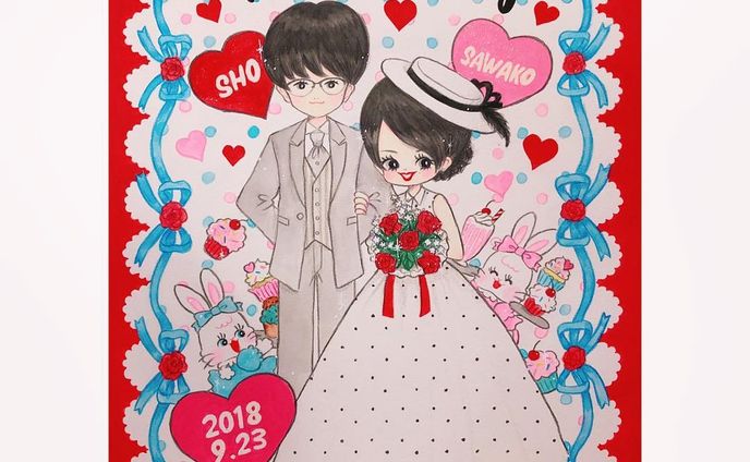 ❤️🌹ウェルカムボードのイラスト制作（2018）