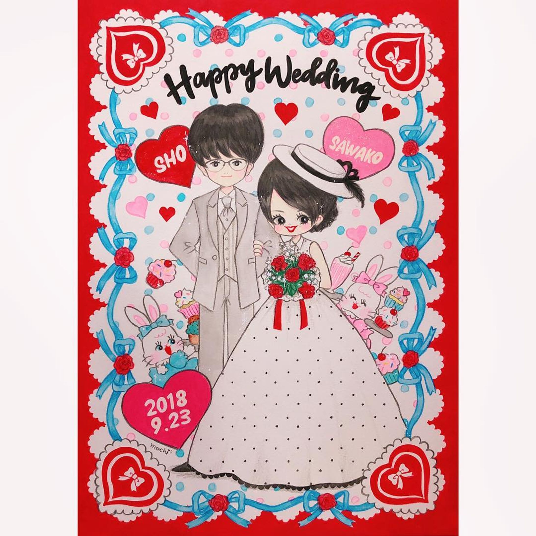 ❤️🌹ウェルカムボードのイラスト制作（2018）-1