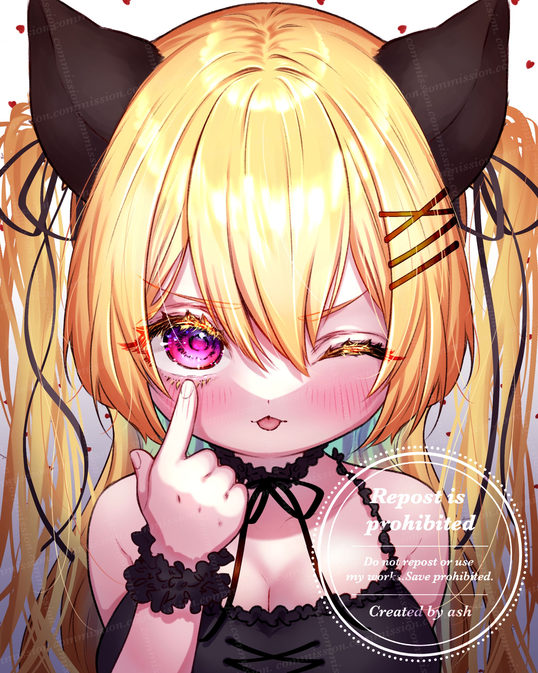 アイコンイラスト　金髪猫耳-1