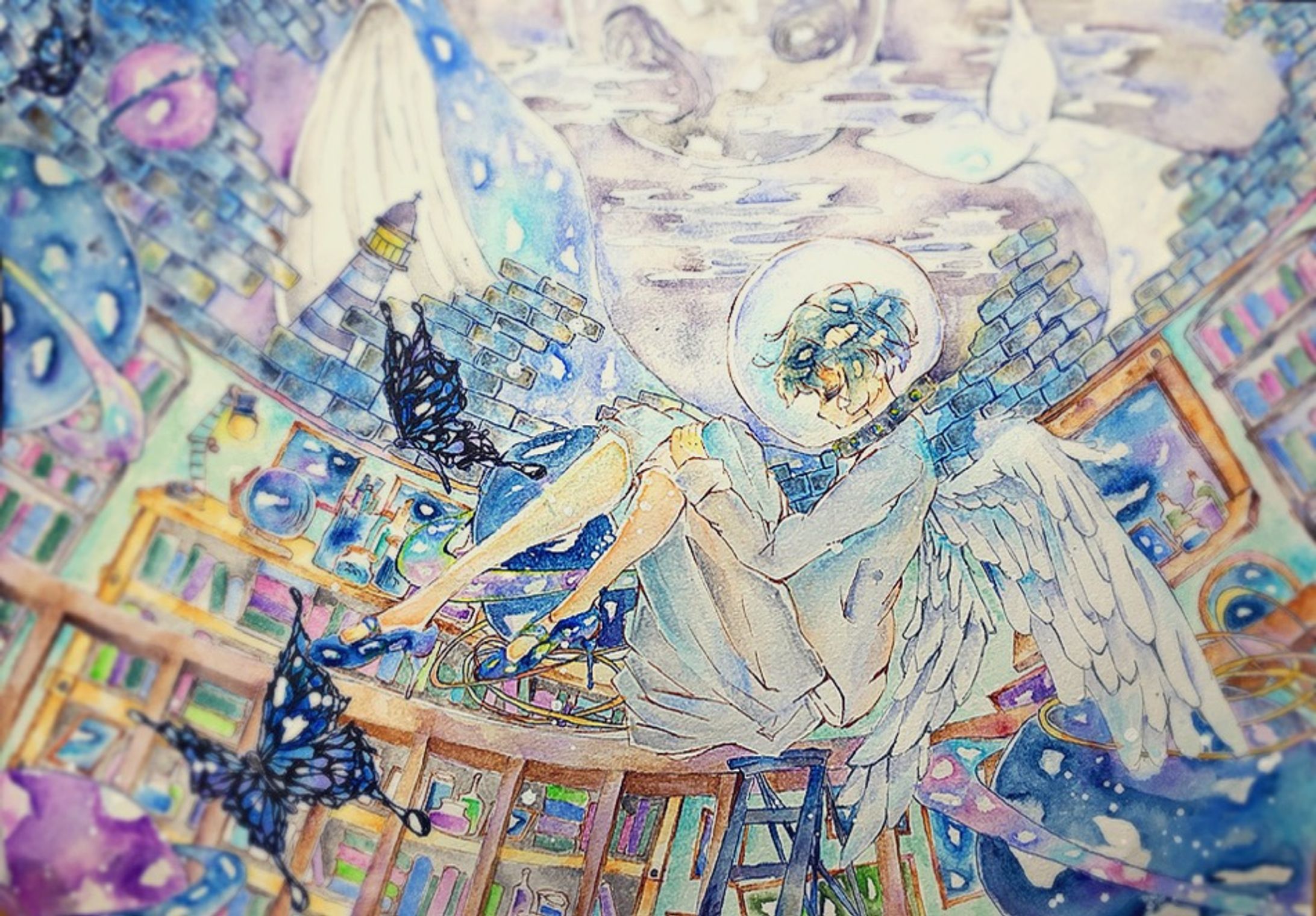 【水彩イラスト】夢の品々-1
